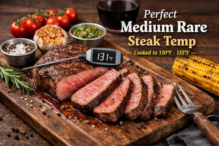 medium rare steak temp