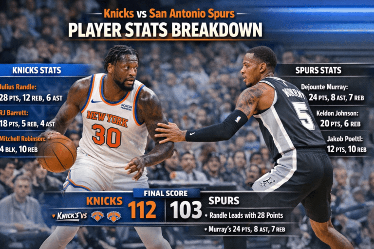 knicks vs san antonio spurs match player stats