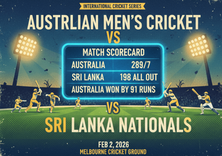 australian men’s cricket team vs sri lanka national cricket team match scorecard