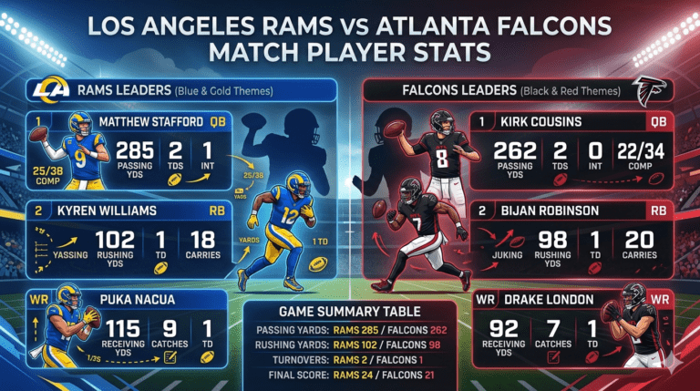 los angeles rams vs atlanta falcons match player stats