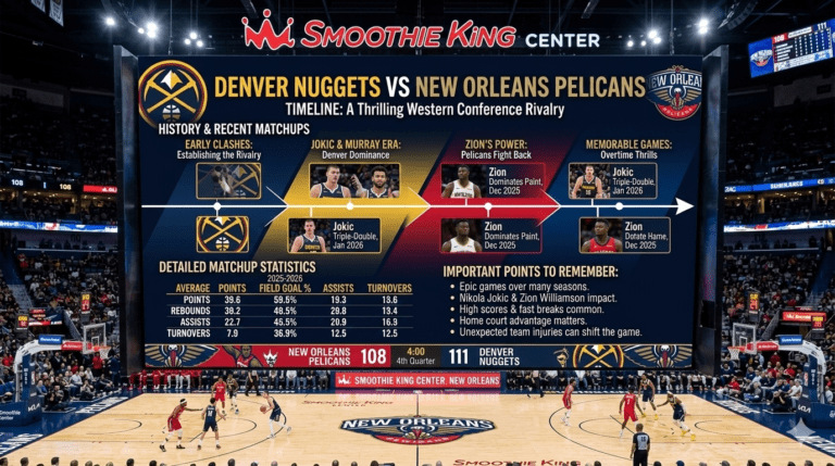 denver nuggets vs new orleans pelicans timeline