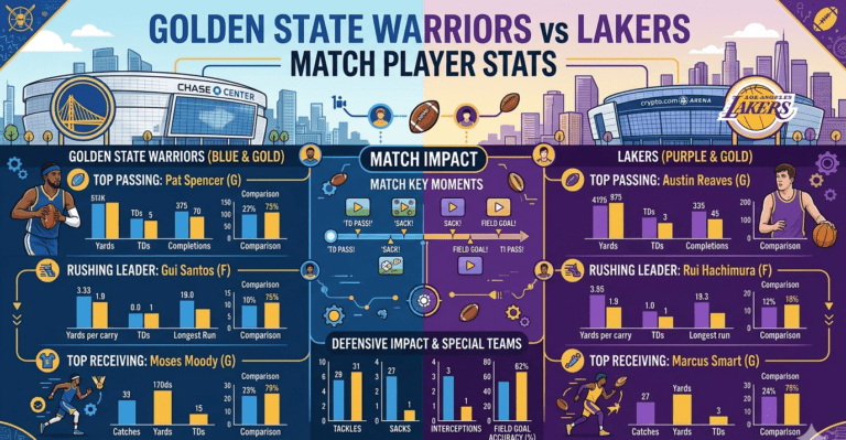 golden state warriors vs lakers match player stats
