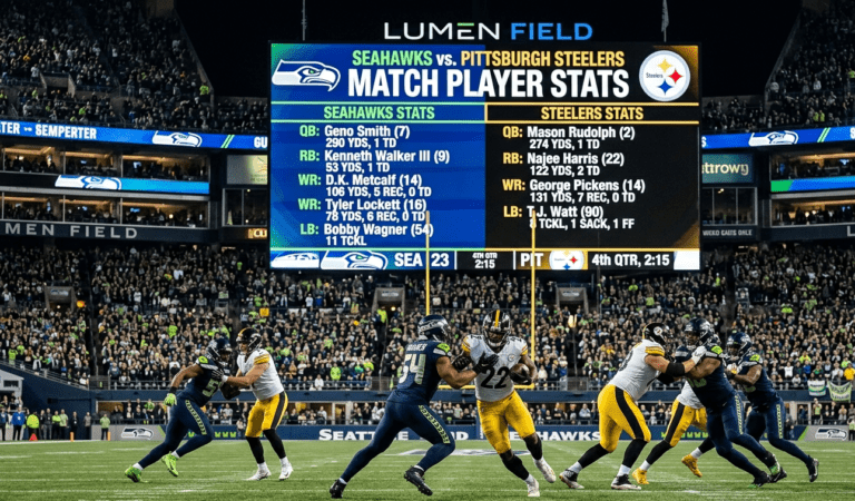 seahawks vs pittsburgh steelers match player stats