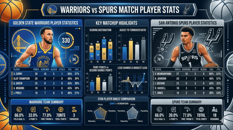 golden state warriors vs san antonio spurs match player stats