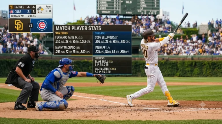 padres vs chicago cubs match player stats