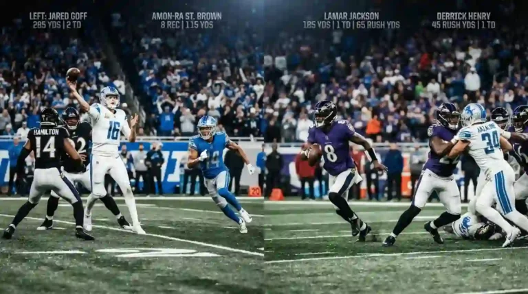 detroit lions vs baltimore ravens match player stats
