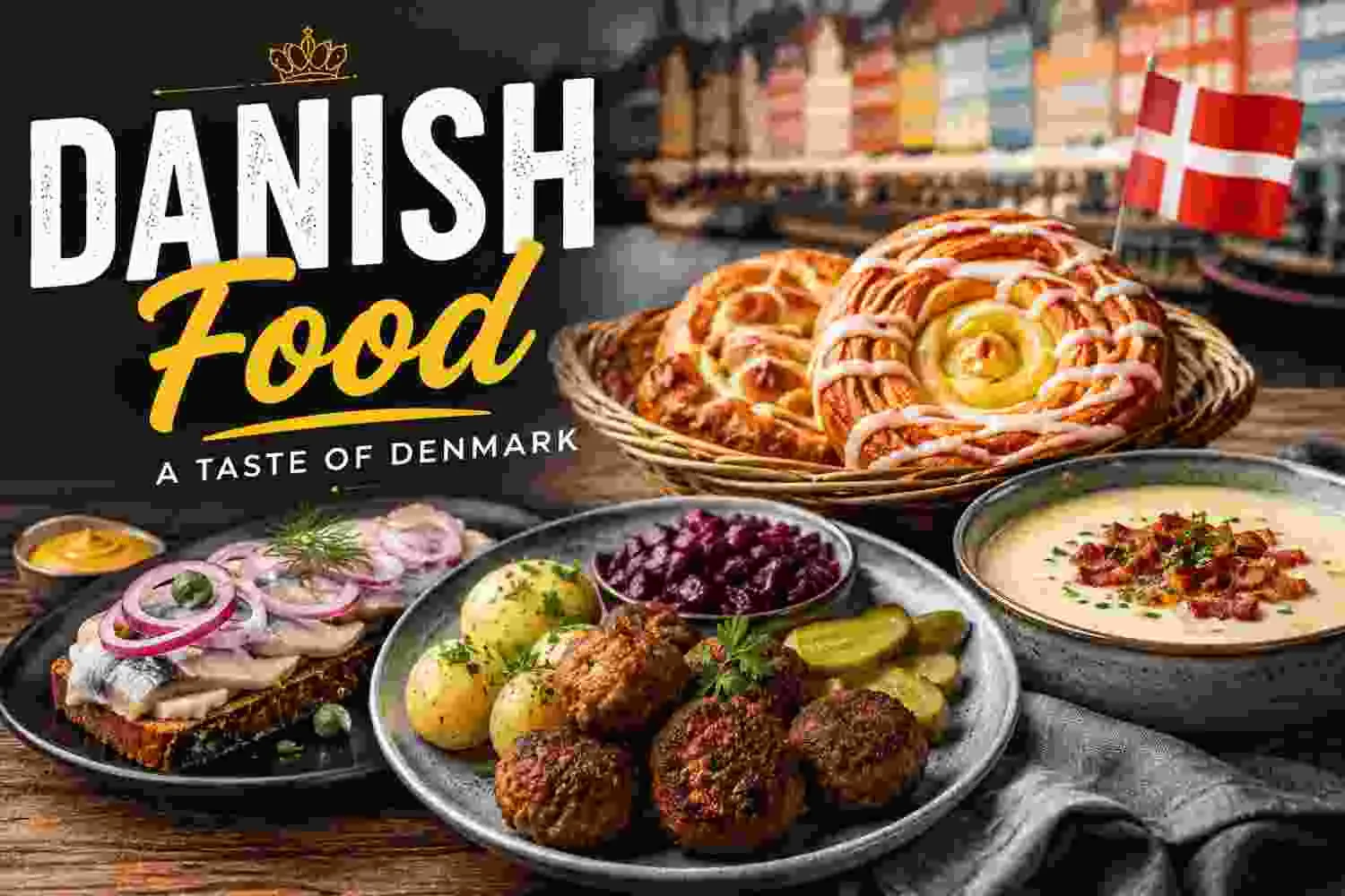 Danish Food featuring traditional Danish dishes and pastries
